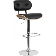 Italica 2228 High Art Beech Bentwood Padded Make Up Stool Tufted Back 37 - 46''H FREE SHIPPING
