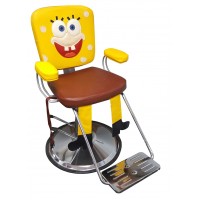 Yellow Man Kids Styling Chair With Seat Belt Perfect For At Home Hair Cuts