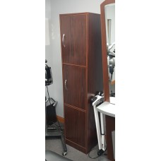 Storage Tower CS06 Walnut With 3 Doors and 6 Storage Areas Ships Fully Assembled--New Cabinets