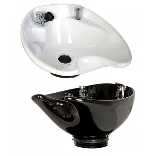 Jeffco 8700 Round Deep Tilting Porcelain White or Black Sidewash Shampoo Bowl Includes Vacuum Breaker