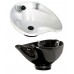 Jeffco 8700 Round Deep Tilting Porcelain White or Black Sidewash Shampoo Bowl Includes Vacuum Breaker