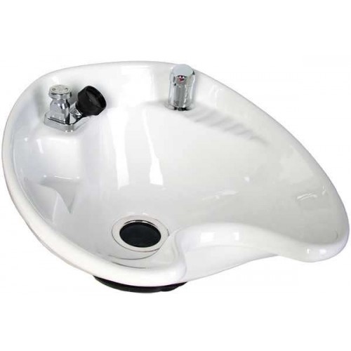 Jeffco 8700 Round Deep Tilting Porcelain White or Black Sidewash Shampoo Bowl Includes Vacuum Breaker
