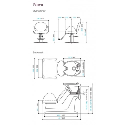 Takara Belmont ST-U20 Novo Styling Chair Choose Base Style, Footrest and Color Please