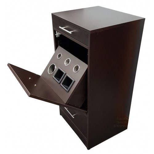 Italica 6068 Charlie Styling Station With Tilt Out Tool Panel Black or Dark Chocolate