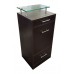 Italica 6068GL Charlie Half Glass Top Styling Station With Tilt Out Tool Panel Black or Dark Chocolate