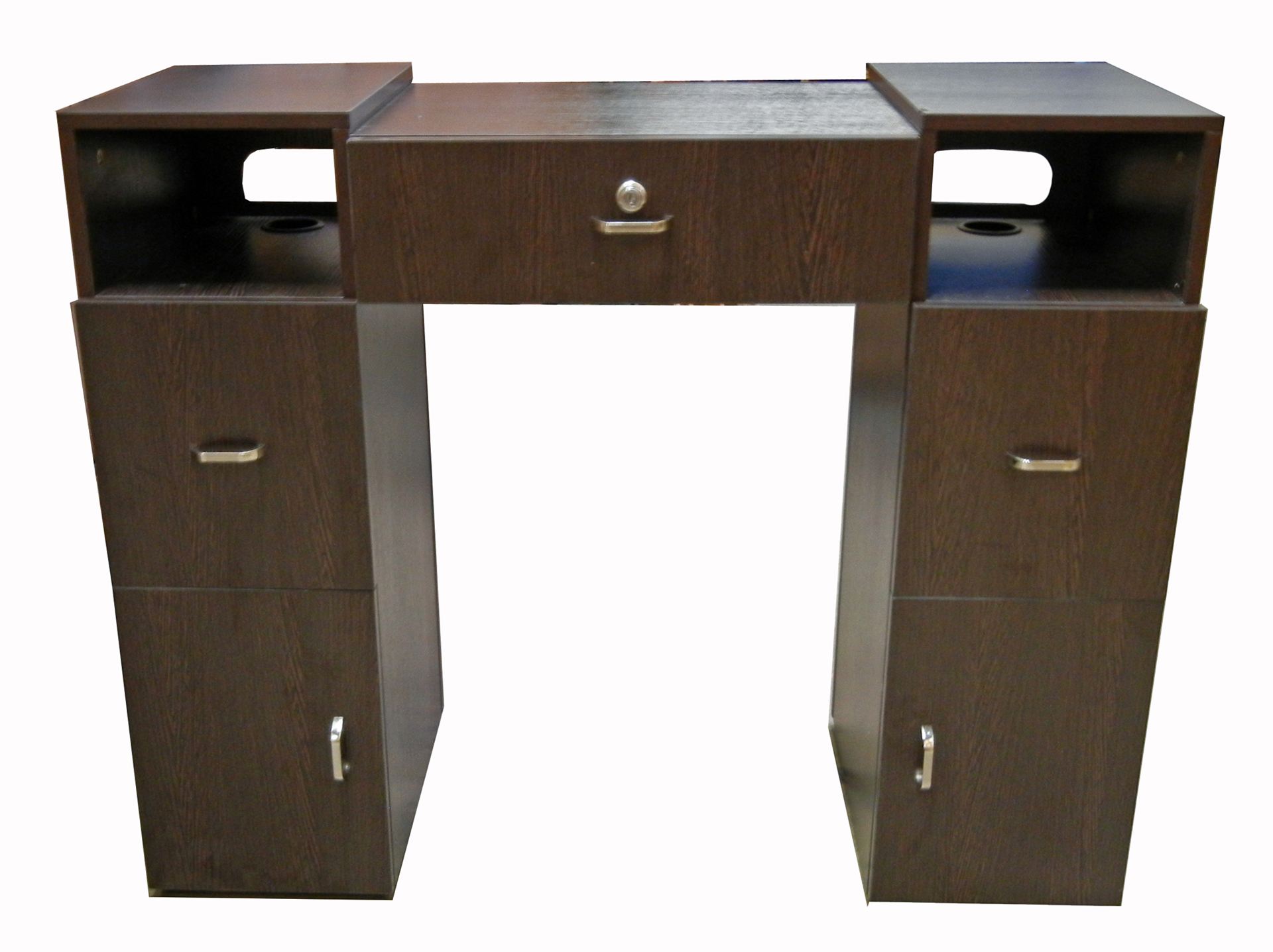 NT088 Manicure Table Hidden Wheels UV Slots - Image 3