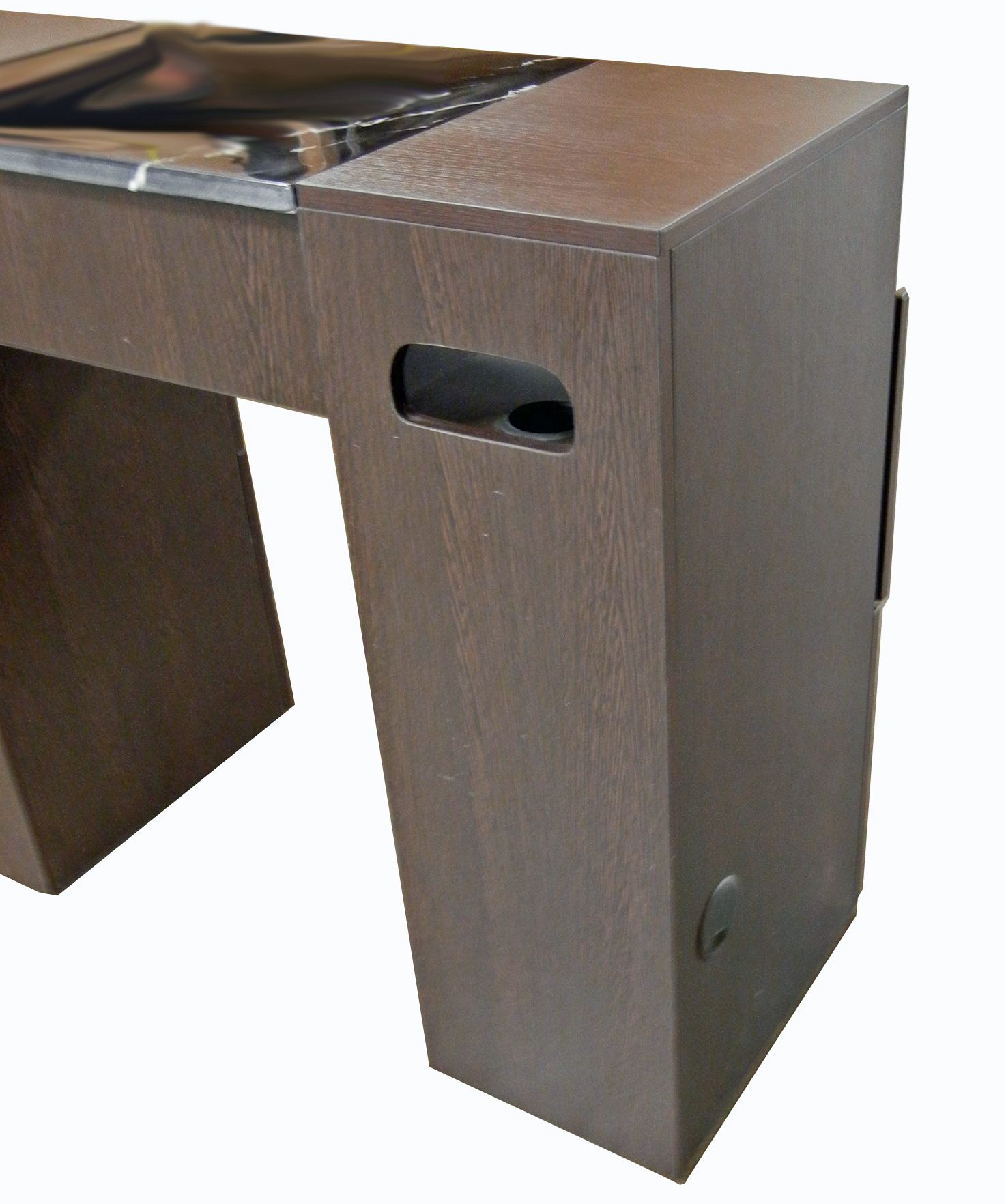 NT088 Manicure Table Hidden Wheels UV Slots - Image 2