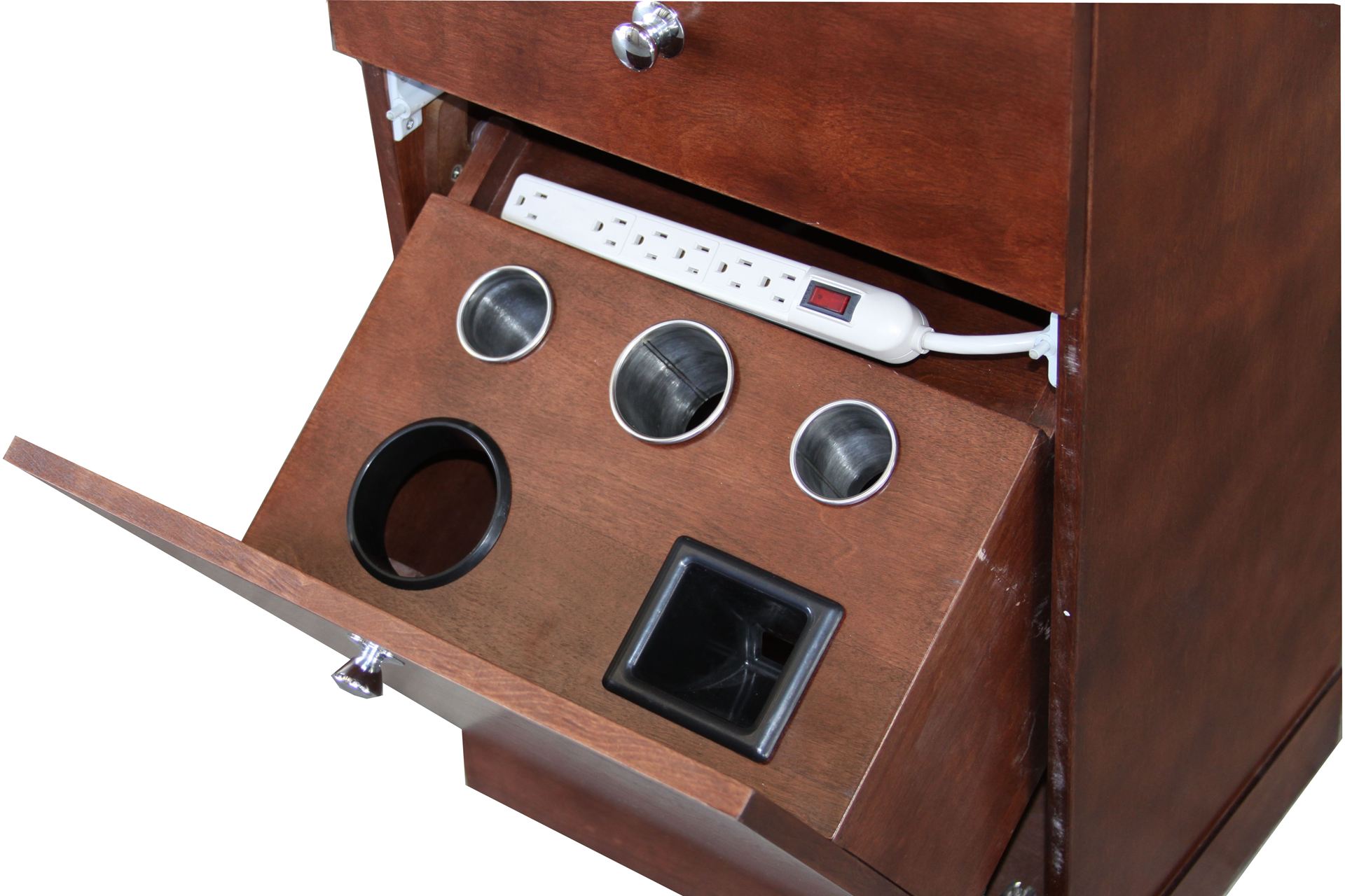 3 Remaining-5101 Cherry Wood Styling Station Tilt Tool Panel - Image 3