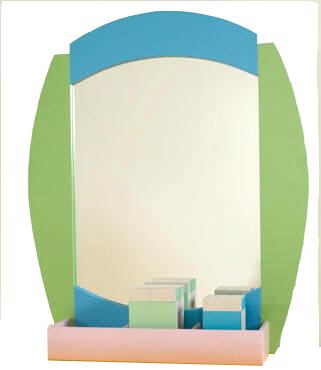 31" X 38" Kids Salon Mirror With Product Storage