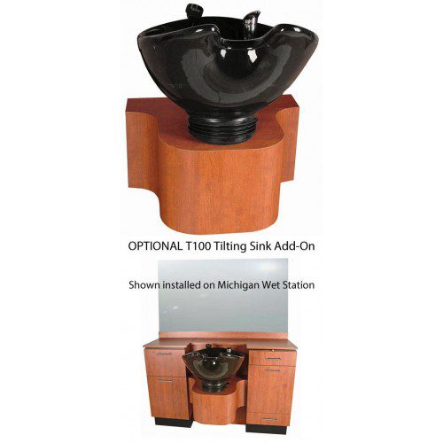 T100 Tilting Shampoo Porcelain Sink With Base