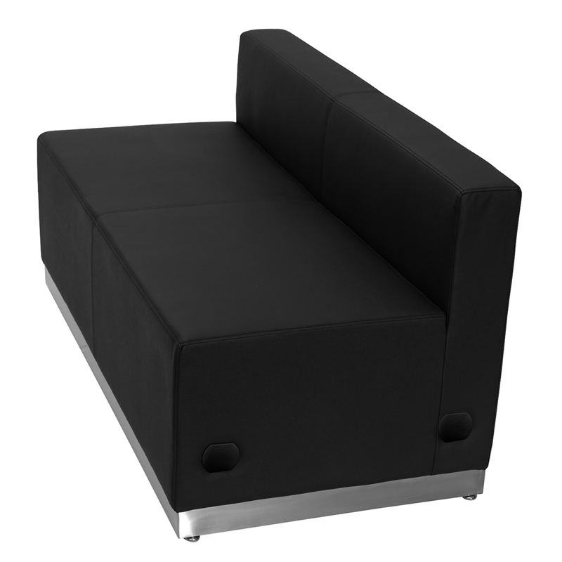 803 Reception Waiting Room Loveseat Sofa Black - Image 2
