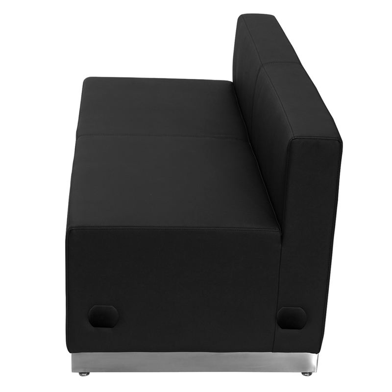 803 Reception Waiting Room Loveseat Sofa Black - Image 3