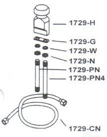 1729H Top Only for Marble Vacuum Breaker Stem No Brass Lines