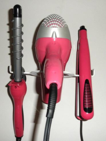 HALO White Wall Mount Flat Iron and Dryer Holder - Image 2