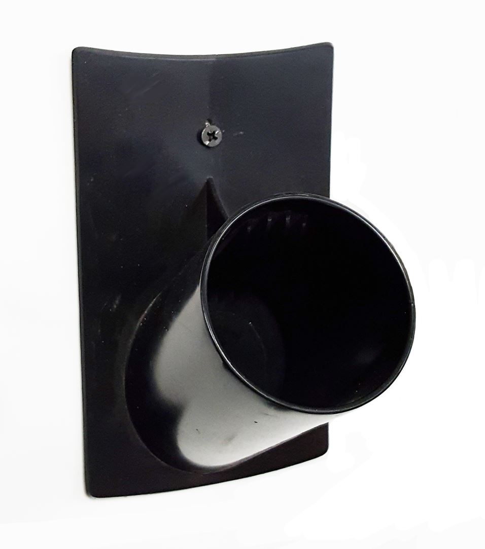Black Plastic Hair Dryer Holder Model Wall From Italica - Image 3