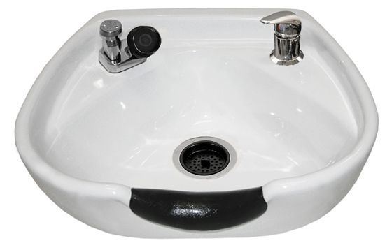 8100 Wall Hung Porcelain Sidewash Shampoo Bowl Complete - Image 3