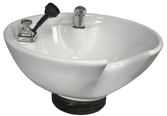 8200 Tilting Porcelain Sidewash Shampoo Bowl Complete