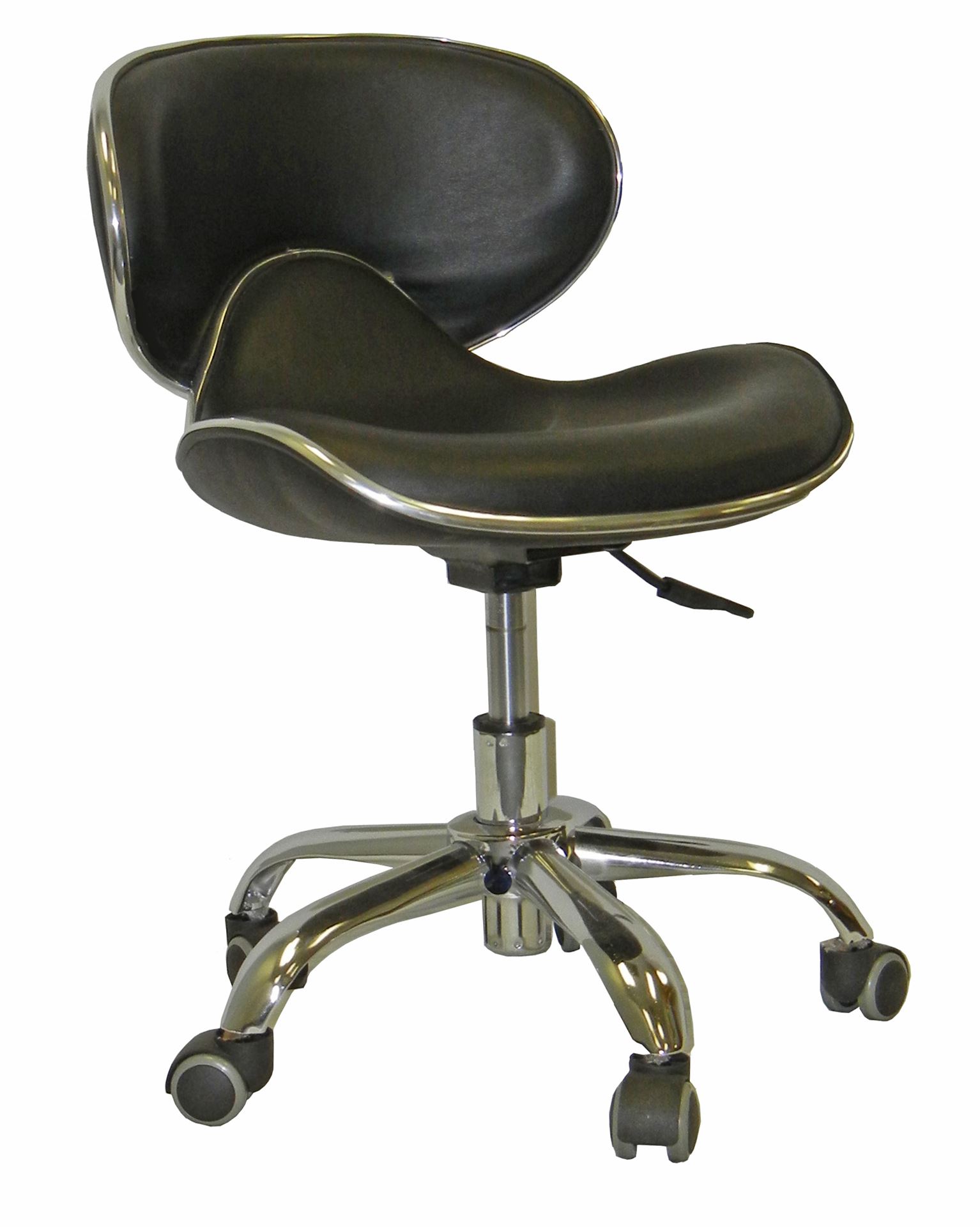 PL206 Ergonomic Black Pedicure Stool In Stock