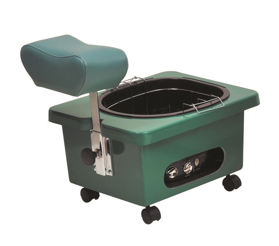 Pibbs DG105E Green Fiberglass Pedi Cart Plus Footsie Bath Unit