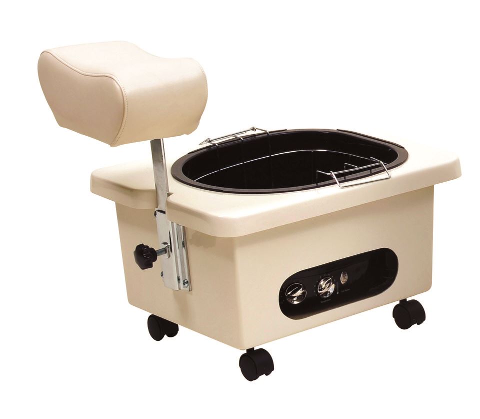 Pibbs DG105 Ivory Mobile Fiberglass Pedi Cart Portable Footsie Bath Pedicure Unit