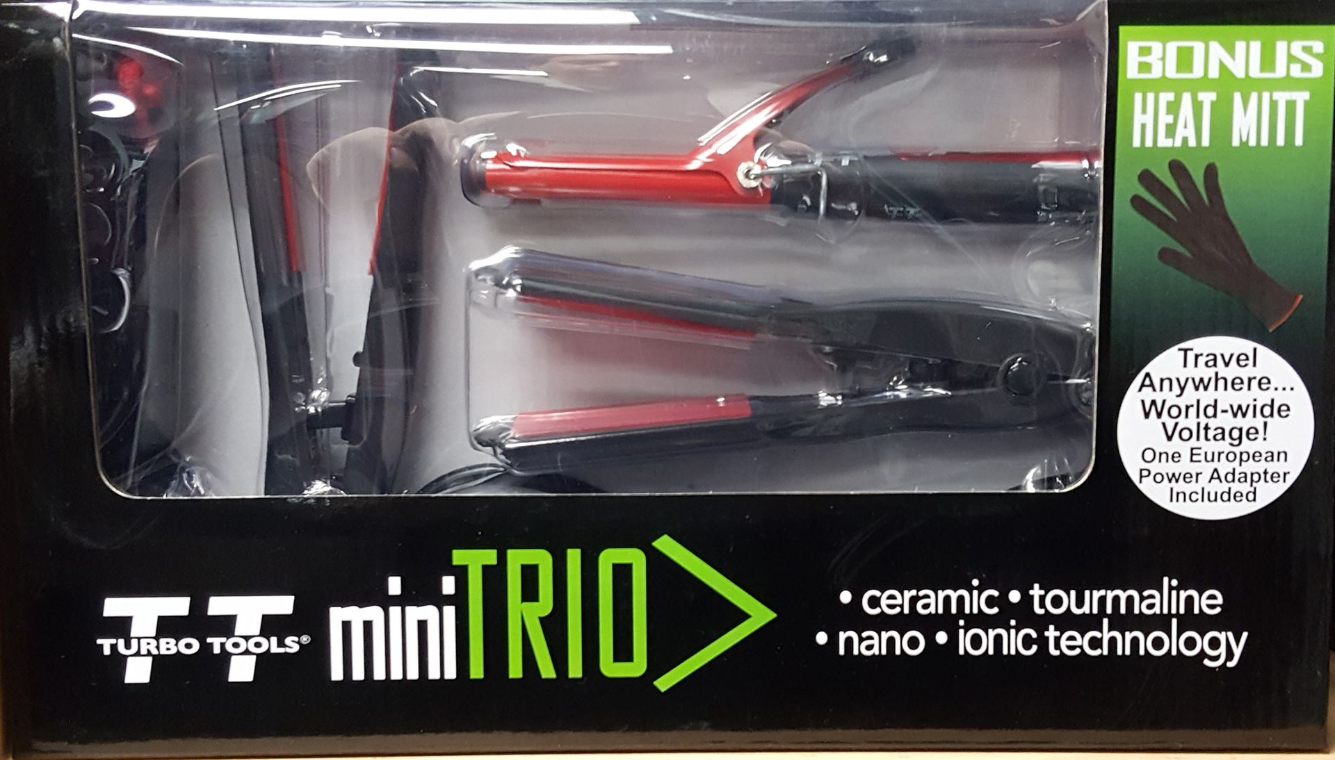 Mini Trio Styling Tools Curling Flat Iron Detailer Free Heat Mitt