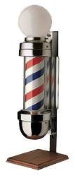 Marvy 410OS 2 Light Barber Pole On Stand Globe Top