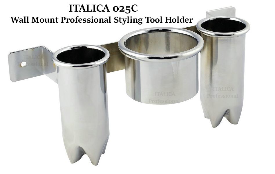 3 Way Styling Tool Holder Wall Mount Chrome 025C