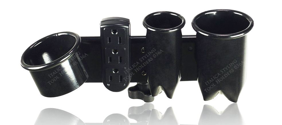 036A Salon Multi Styling Tool Holder Plus UL Electrical Outlet