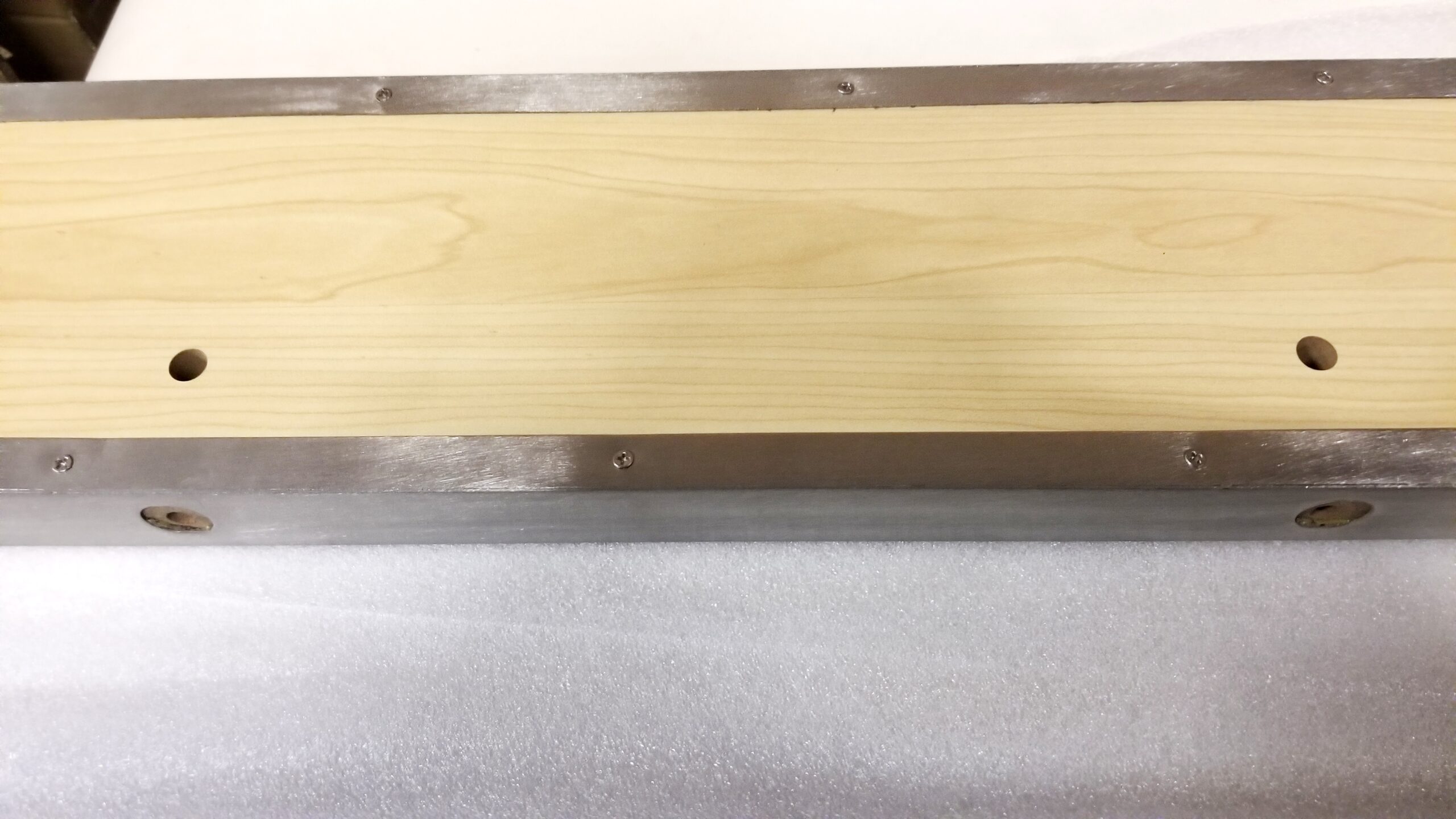 Stainless Steel Shelves Over Hard Wood - Image 2