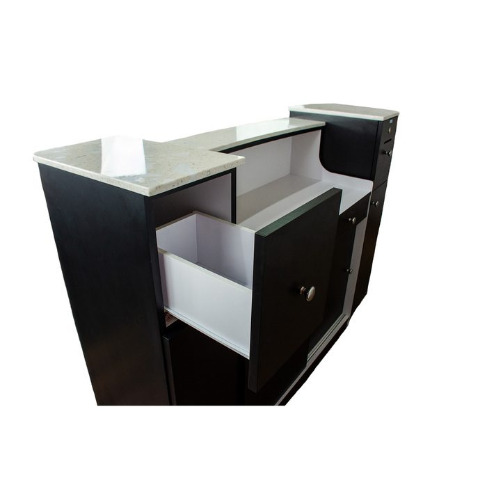3320 Black Reception Desk With Display - Image 3