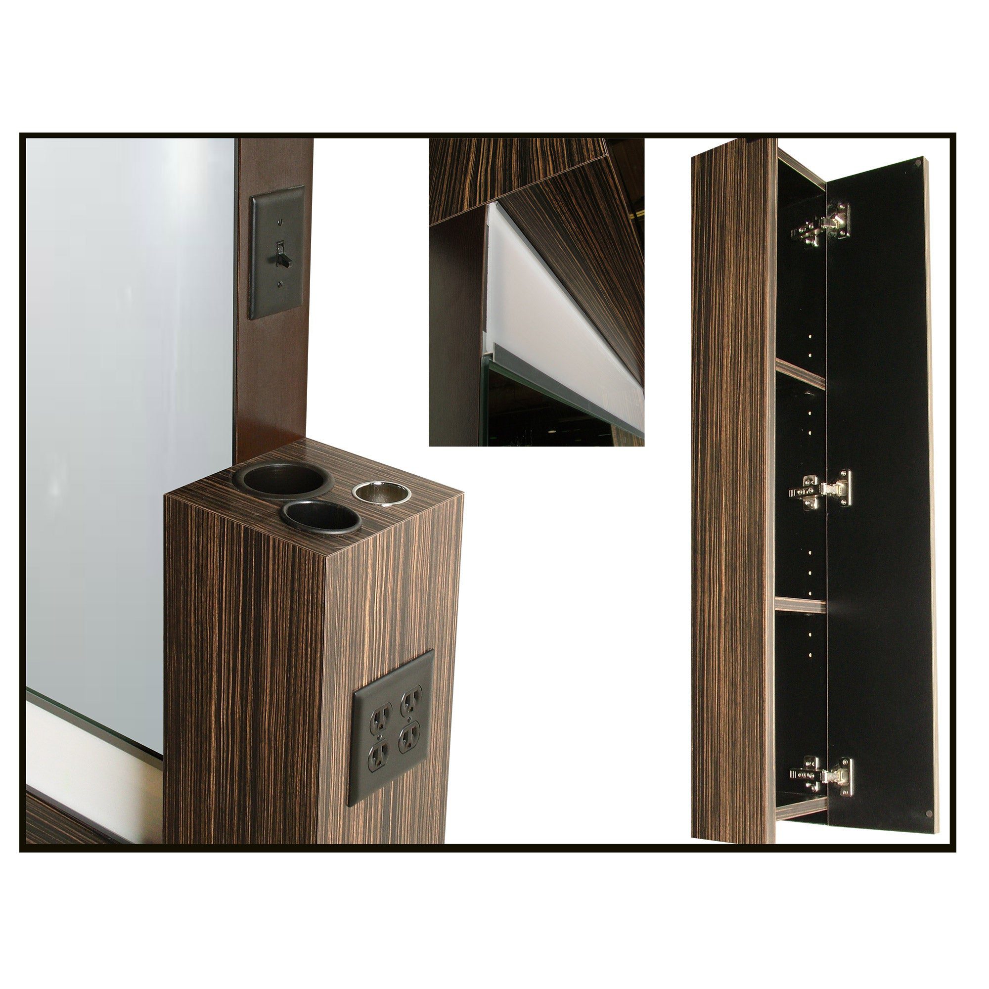 605-36 Wall Hair Styling Station Lighted Mirror - Image 2