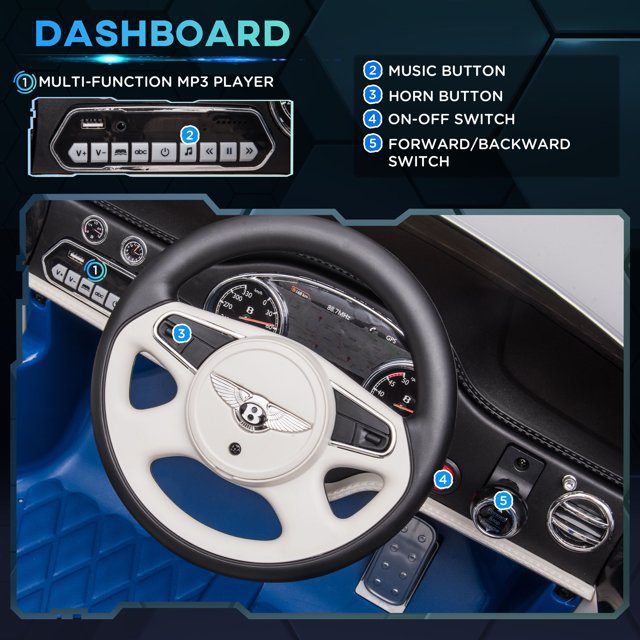 Silver Blue Rolls Bentley Kids Styling Chair Car - Image 3