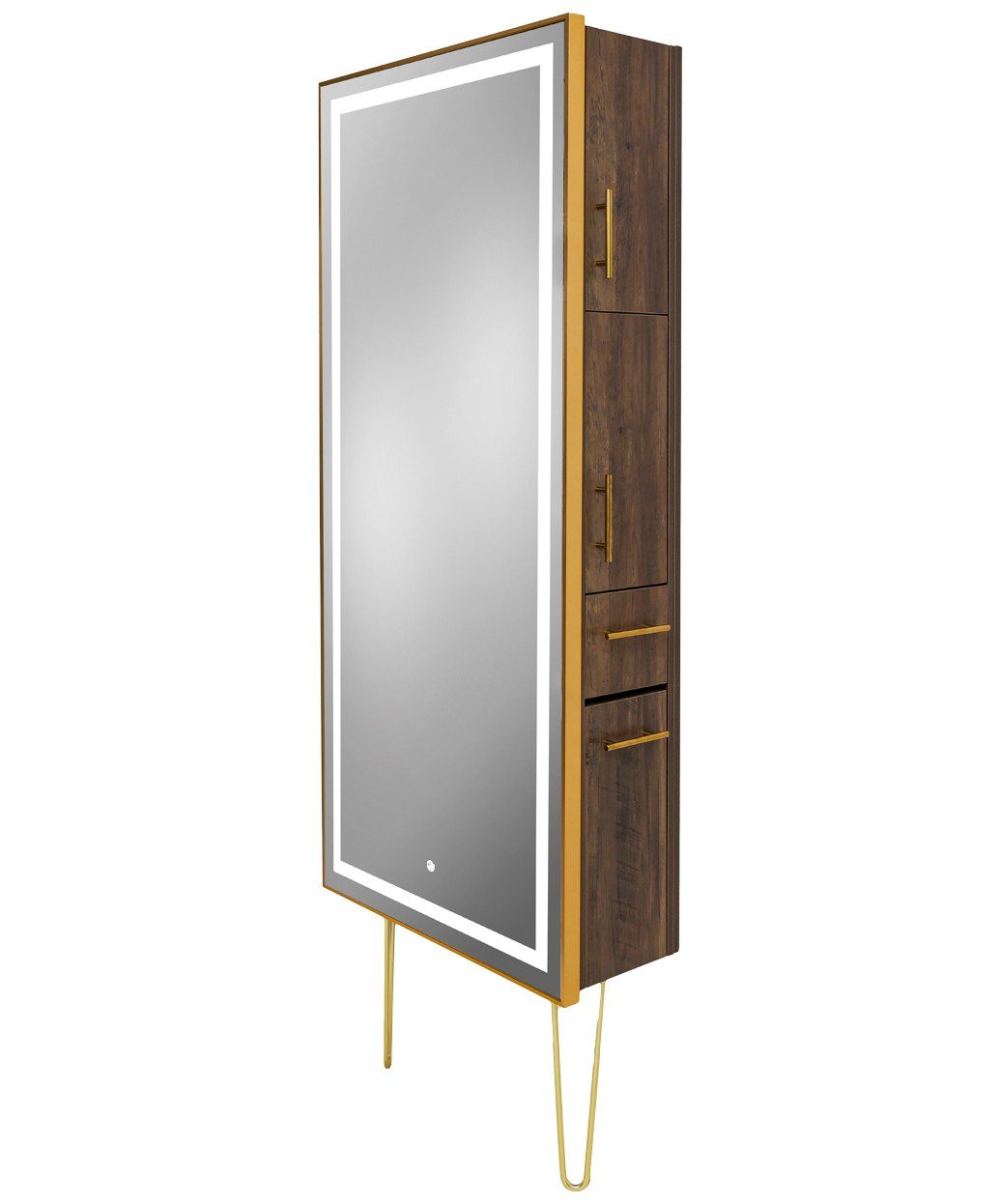 9220 Gold Frame Lighted Styling Station With Legs - Image 2