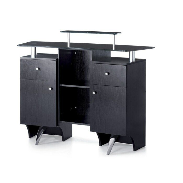 3313 Reception Desk Black Stainless Panel - Image 2