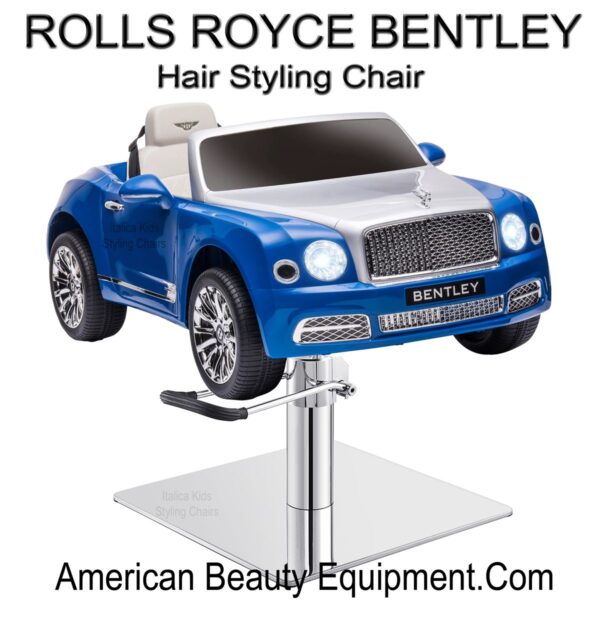 Silver Blue Rolls Bentley Kids Styling Chair Car