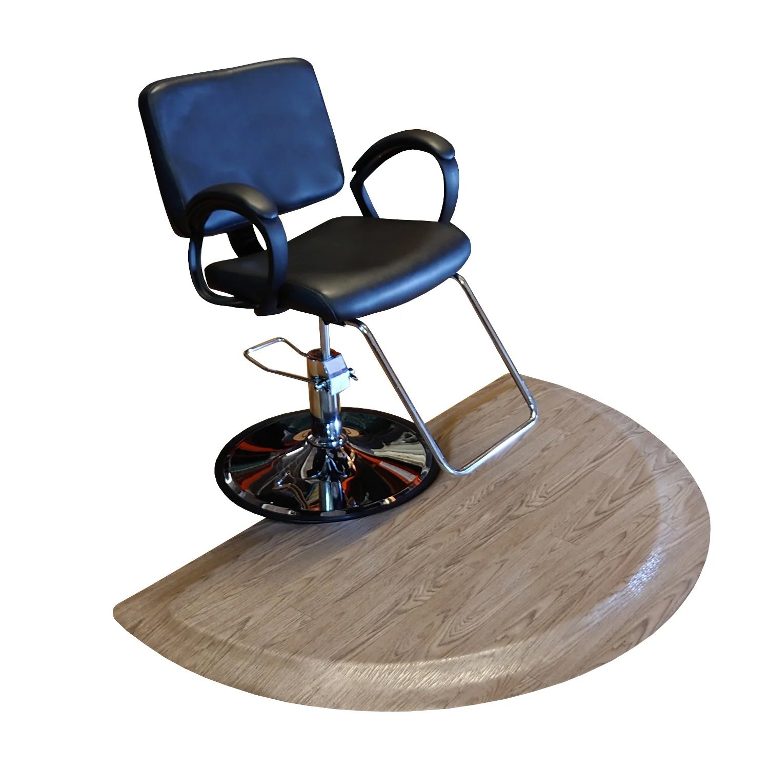 3 X 3.5 Semi Circle Wood Color Anti Fatigue Salon Mat 3642S - Image 2