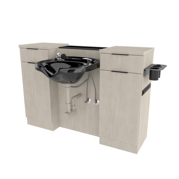 E1061P Twin Cabinet Wet Booth Hair Station