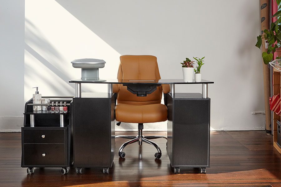 Nail Table - Glass Top with Draft Fan - Image 2