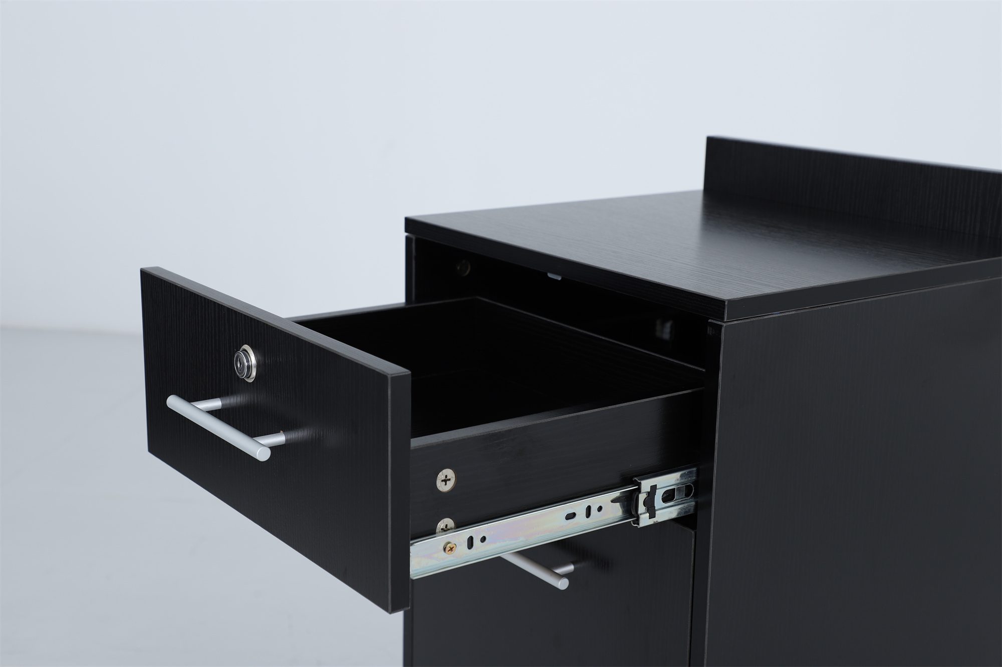 CS65 Italica 16 Inch Black Wood Grain Styling Cabinet - Image 2