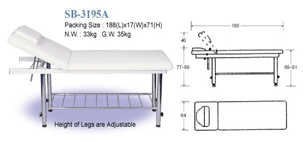 Facial Bed 3195A Adjustable Height Facial and Massage Bed - Image 3