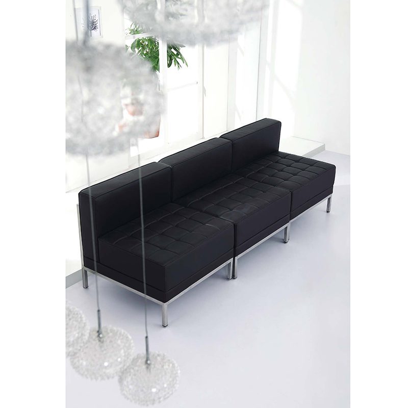 Middle Reception Area Single Seat Sectional Sofa Black - Image 2