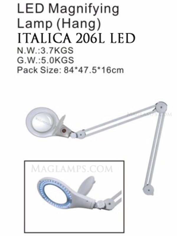 206L LED Magnifying Lamp 5 Diopter Lens