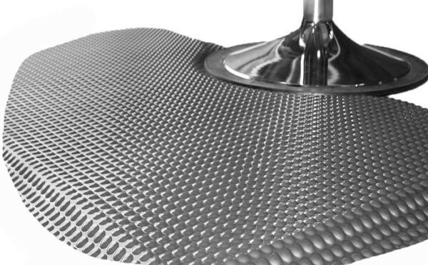 3 X 4 Half Circle Metallic Anti Fatigue Salon Mat