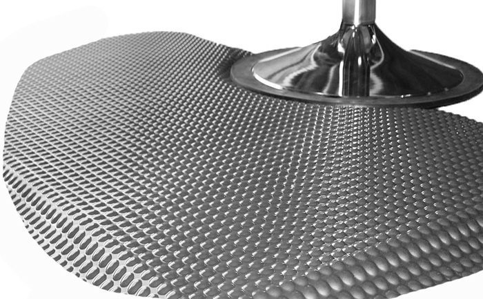 3 X 5 Half Circle Metallic Anti Fatigue Salon Mat