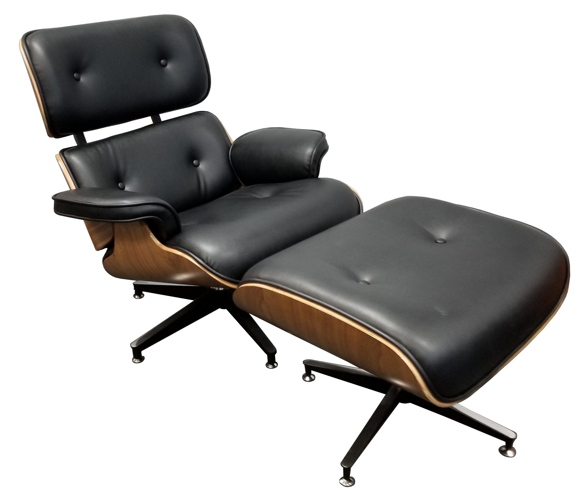 Lounge Relaxing Style Chairs with Footrest Black Finish