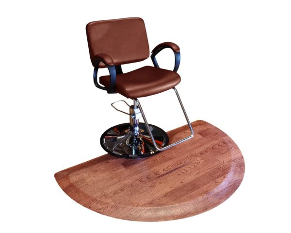 3 X 3.5 Semi Circle Wood Color Anti Fatigue Salon Mat 3642S
