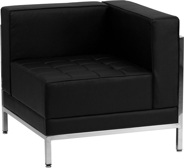 Italica Reception Area Sectional Single Seat Black-Right Corner