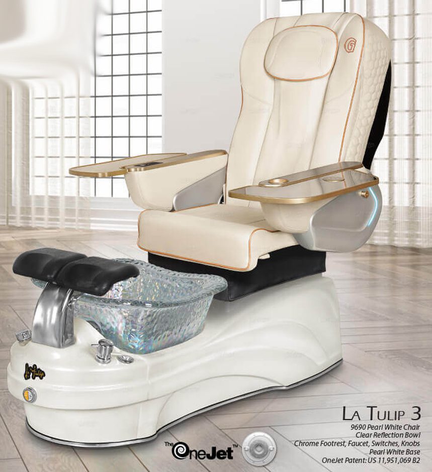 La Tulip 3 Pipeless Glass Bowl Superior Pedicure Spa