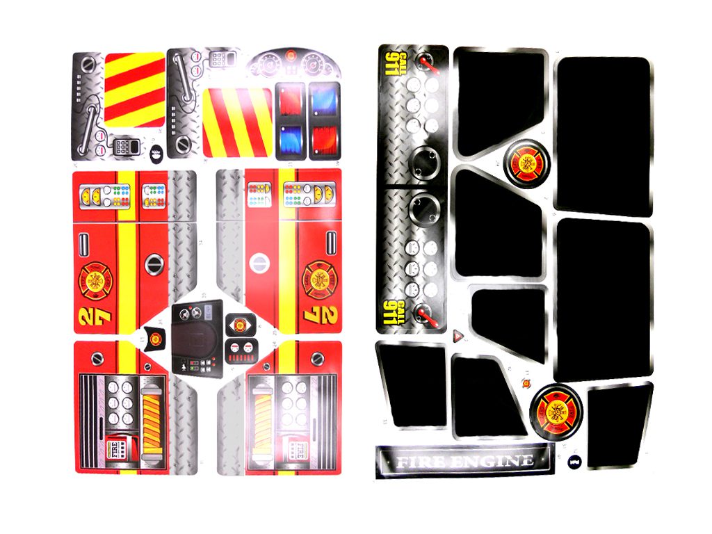 2 Seat Fire Engine Sticker Set 2 Pages