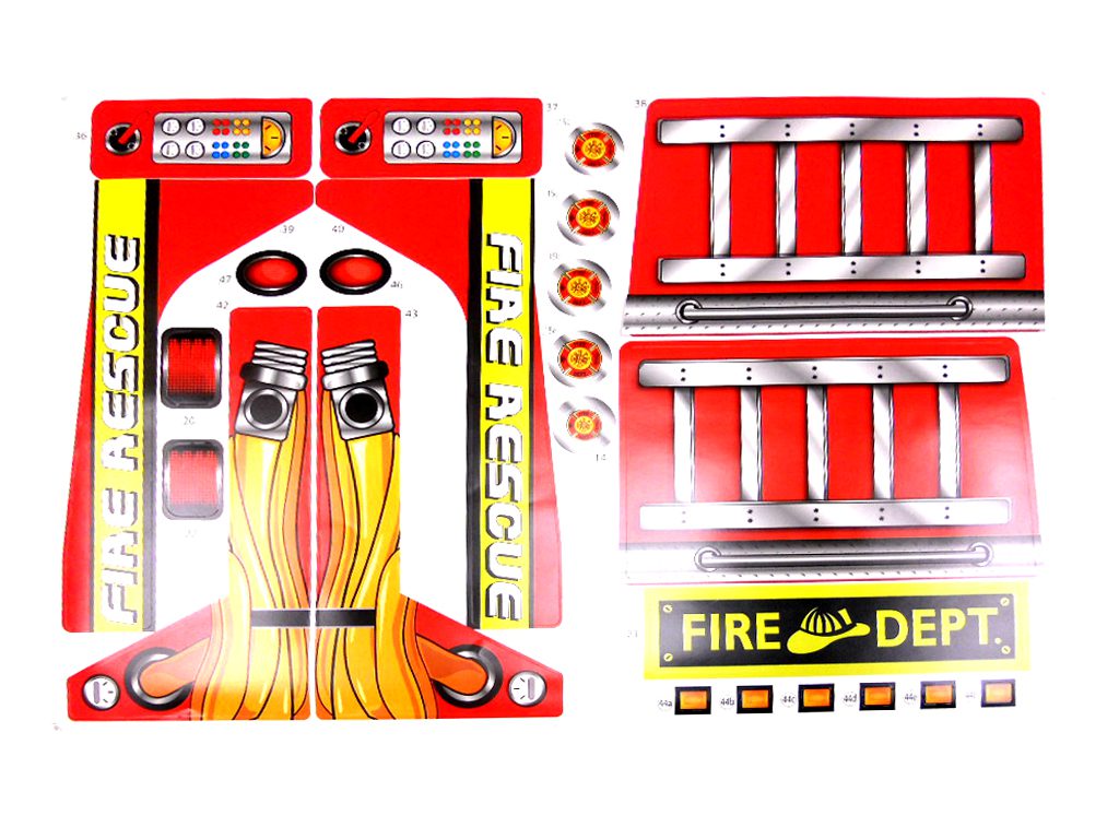 2 Seat Fire Engine Sticker Set 2 Pages - Image 2